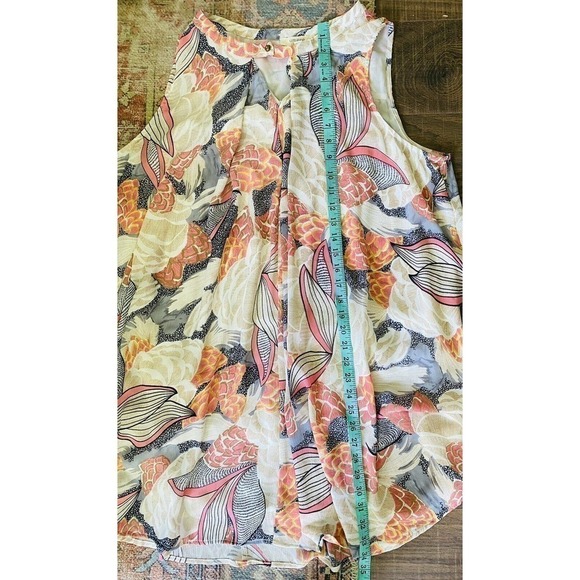 Umgee Floral Sleeveles Tunic Dress Size M Keyhole Neck Style #R7298 Size XL - Picture 8 of 8